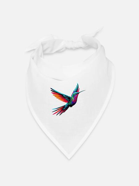 Kolibri - Bandana Dreieckstuch - Weiß