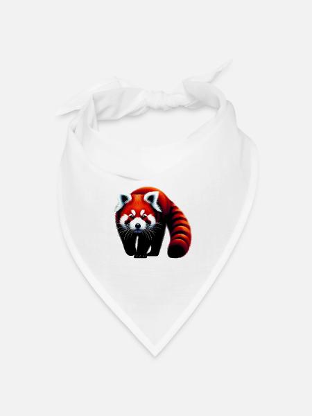 Roter Panda - Bandana Dreieckstuch - Weiß