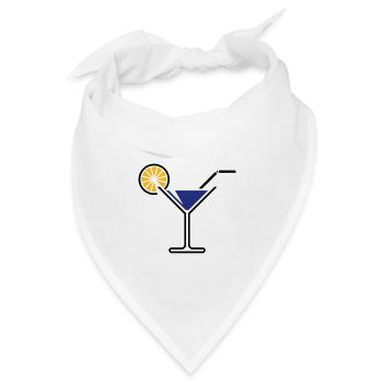 Cocktail / Cocktailglas / Martini + (Blau) - Bandana Dreieckstuch - Weiß - Vorne