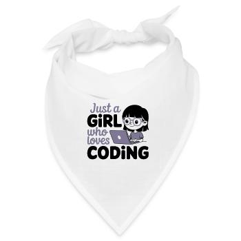 Nur ein Mädchen, das das Programmieren liebt - Bandana Dreieckstuch - Weiß - Vorne