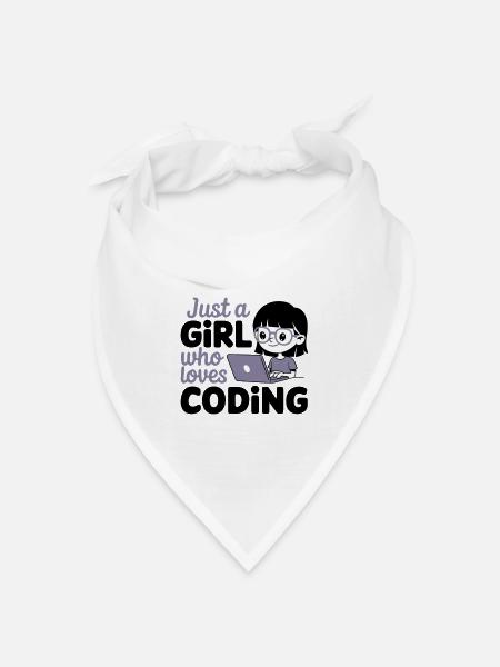 Nur ein Mädchen, das das Programmieren liebt - Bandana Dreieckstuch - Weiß