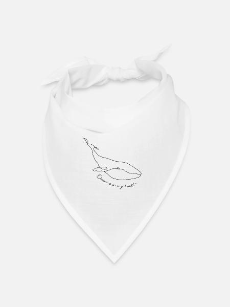 Ocean is in my heart - Bandana Dreieckstuch - Weiß