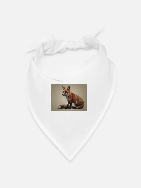 Fuchs Tier - Bandana Dreieckstuch - Weiß