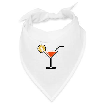 Cocktail / Cocktailglas / Martini + (Orange) - Bandana Dreieckstuch - Weiß - Vorne
