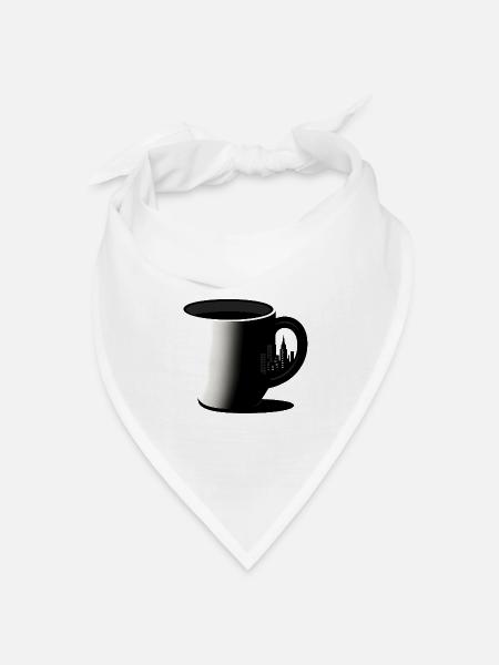 City Skyline Nacht Tasse - Bandana Dreieckstuch - Weiß