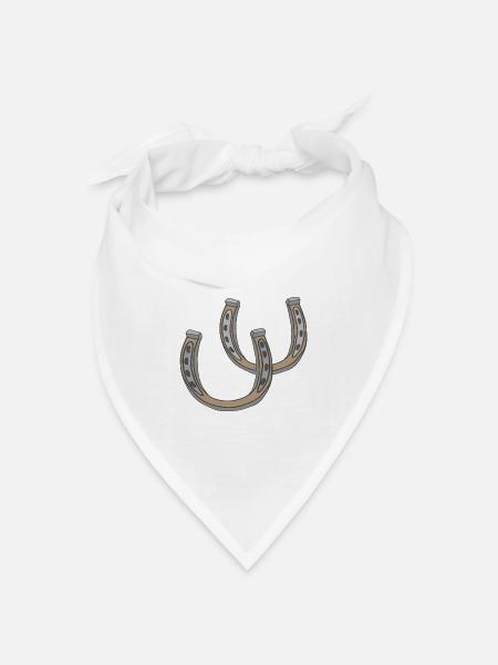 Traditionelle Hufeisen Illustration - Bandana Dreieckstuch - Weiß