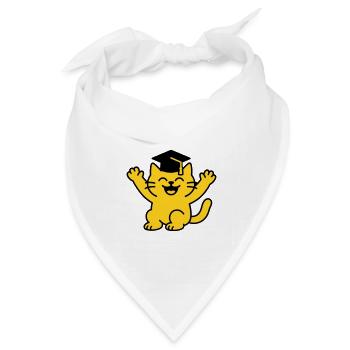 Bachelor Cat / Katzendiplom - Bandana Dreieckstuch - Weiß - Vorne