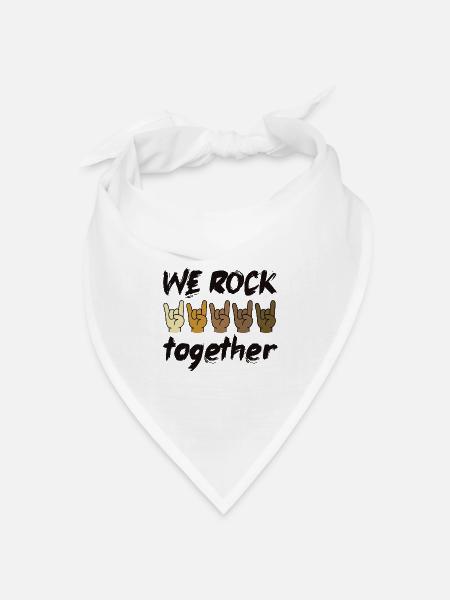 We Rock Together Vielfalt Inklusion Zusammenhalt - Bandana Dreieckstuch - Weiß