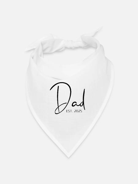 Dad Seit 2025 Jahrgang Papa Elegant schwarz - Bandana Dreieckstuch - Weiß