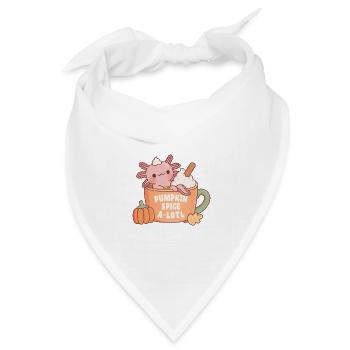 Süßer Axolotl In Kaffeetasse Kürbisgewürz A Lotl - Bandana Dreieckstuch - Weiß - Vorne