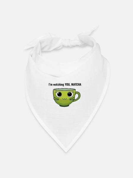 I am watching you, Matcha - Bandana Dreieckstuch - Weiß