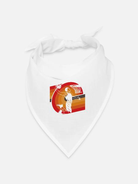 Klassisches Oldschool Basketball Design Retro  - Bandana Dreieckstuch - Weiß