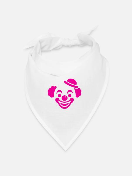 Pink Clown Motiv - Bandana Dreieckstuch - Weiß