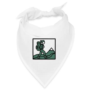 Wanderin Rucksack Berge Wandern Frauen Wanderlust - Bandana Dreieckstuch - Weiß - Vorne