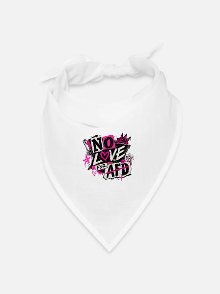 No Love for AfD - Bandana Dreieckstuch - Weiß