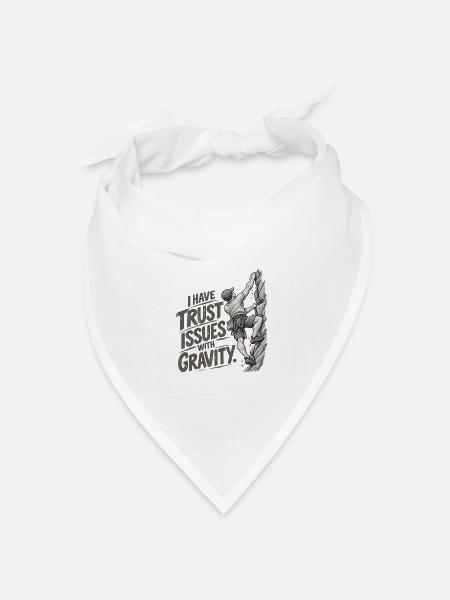 Lustiger Kletter-Schwerkraft-Humor - Bandana Dreieckstuch - Weiß