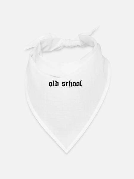 "Old School" - Bandana Dreieckstuch - Weiß