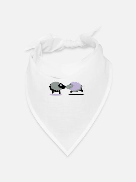 Schafe - Bandana Dreieckstuch - Weiß