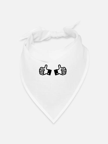 Daumen hoch / Thumbs up (2) - Bandana Dreieckstuch - Weiß
