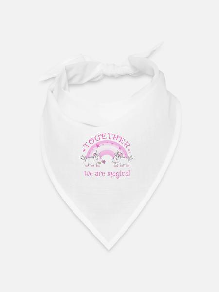 Einhorn Liebe Regenbogen Together we are magical - Bandana Dreieckstuch - Weiß