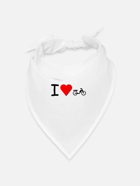 I love Mofa Moped Mokick - Bandana Dreieckstuch - Weiß