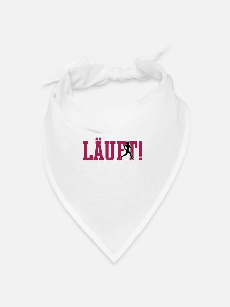 Läuft! Frau - Bandana Dreieckstuch - Weiß