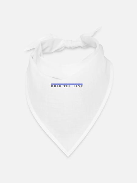 Hold the Line, Blaue Linie - Bandana Dreieckstuch - Weiß