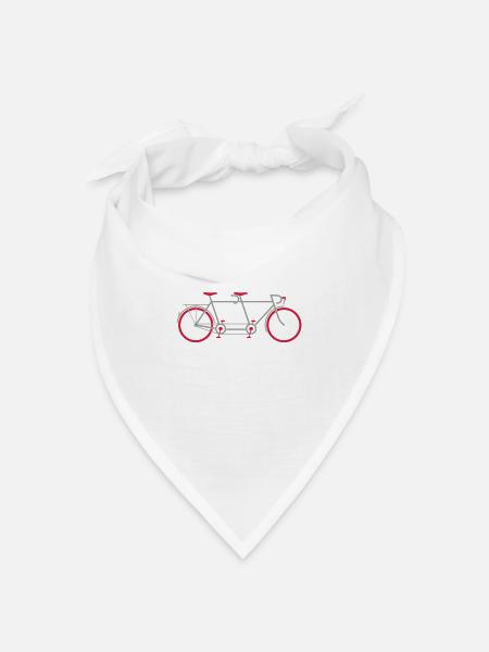 Tandem Fahrrad - Bandana Dreieckstuch - Weiß