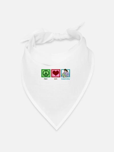 Friedensliebes-Stillen - Bandana Dreieckstuch - Weiß