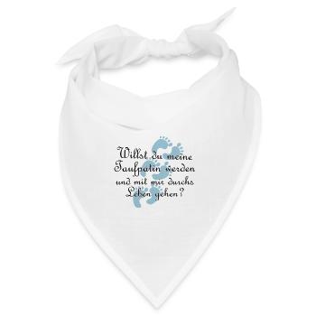 Taufpatin Patin Goli Geschenk Farbe frei wählbar - Bandana Dreieckstuch - Weiß - Vorne