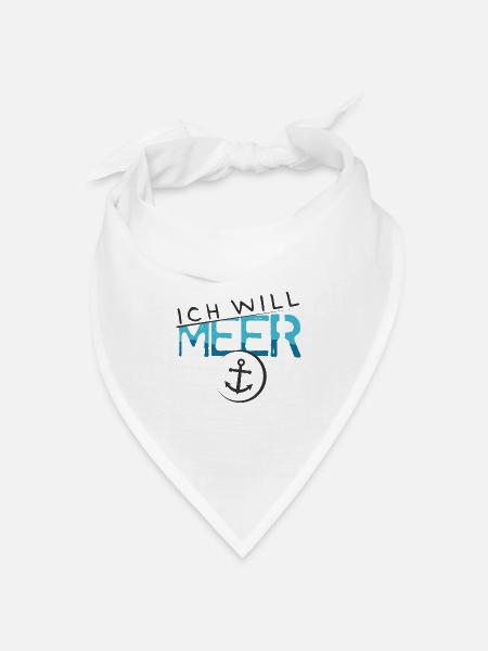 ich will meer See Anker Symbol Wasser Urlaub Logo - Bandana Dreieckstuch - Weiß