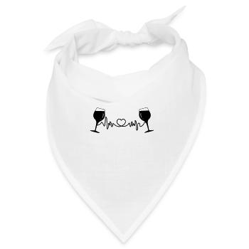 Weingläser Cardio - Bandana Dreieckstuch - Weiß - Vorne