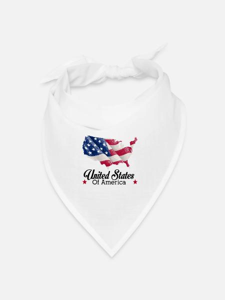 USA Amerika America Flagge Flag - Bandana Dreieckstuch - Weiß