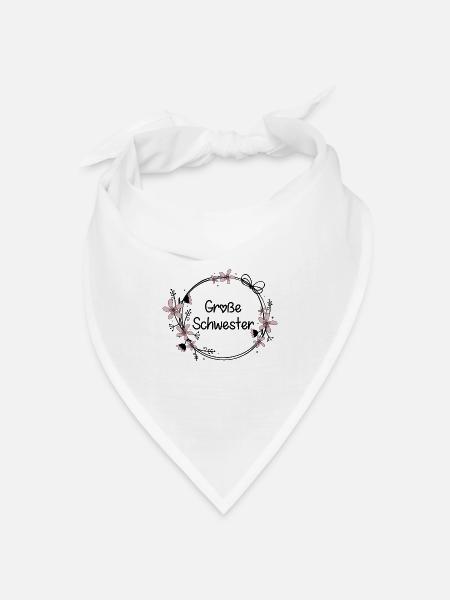 Große Schwester - Bandana Dreieckstuch - Weiß