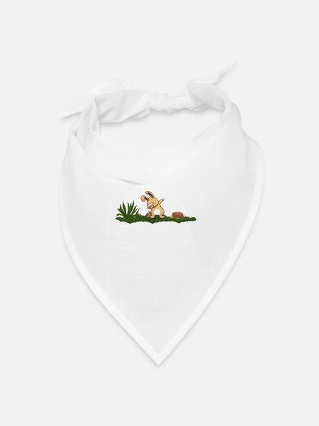 Hase - Bandana Dreieckstuch - Weiß