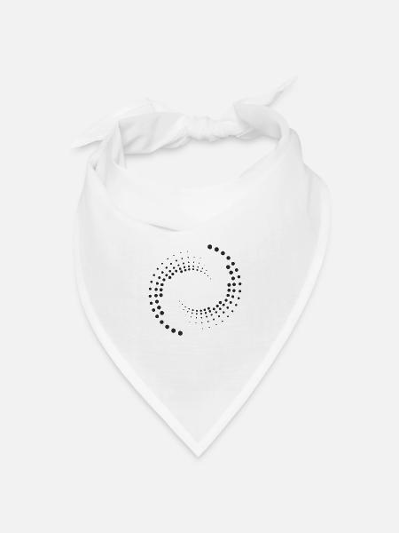 Spirale mit schwarzen Kreisen - Bandana Dreieckstuch - Weiß