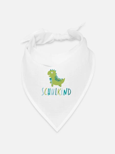 Schulkind - Dino - Bandana Dreieckstuch - Weiß