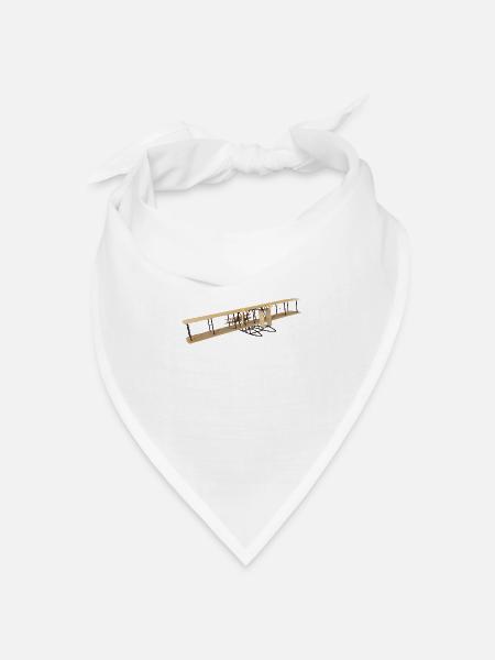 Historisches Motorflugzeug von 1905 - Bandana Dreieckstuch - Weiß
