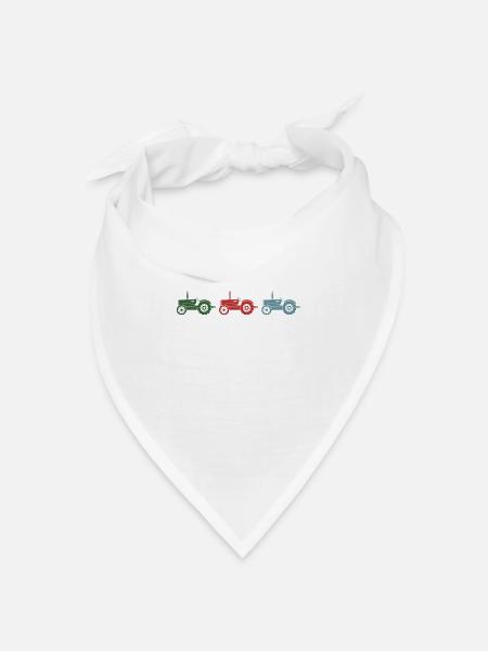 Traktor "retro Trecker" Ackerschlepper Bulldog - Bandana Dreieckstuch - Weiß