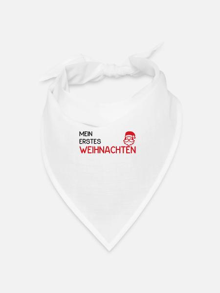 Mein erstes Weihnachten mit rotem Weihnachtsmann - Bandana Dreieckstuch - Weiß