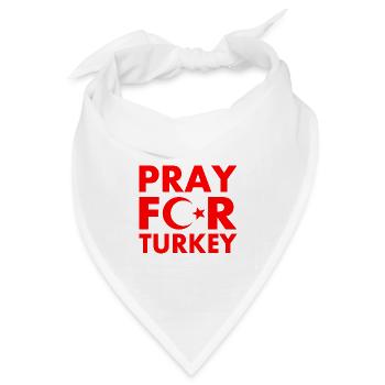Pray for turkey - Bandana Dreieckstuch - Weiß - Vorne