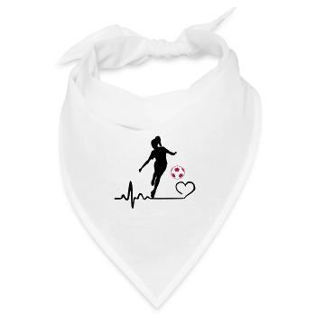 Fußballerin Herzschlag - Bandana Dreieckstuch - Weiß - Vorne