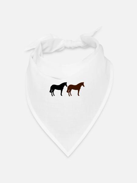 pferde - Bandana Dreieckstuch - Weiß