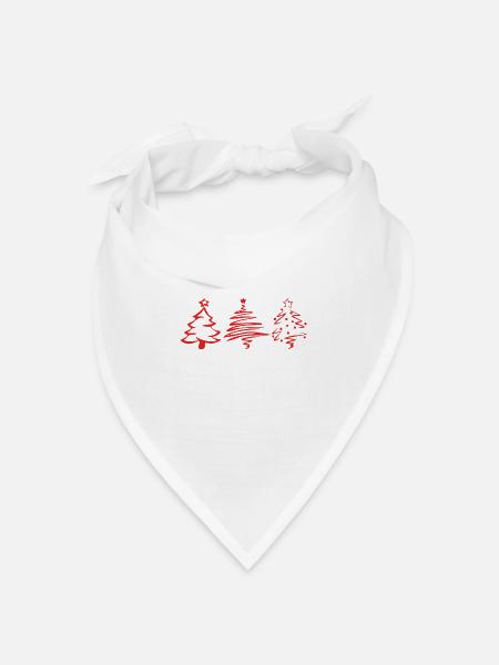 Weihnachtsbaum - Bandana Dreieckstuch - Weiß