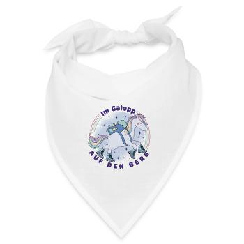 Einhorn - Im Galopp auf den Berg -Wandern mit Kids - Bandana Dreieckstuch - Weiß - Vorne