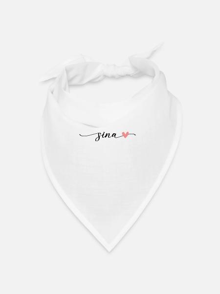 Sina Name Kalligrafie Schrift - Bandana Dreieckstuch - Weiß