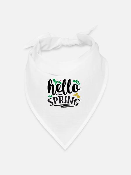 Hallo Frühling - Bandana Dreieckstuch - Weiß
