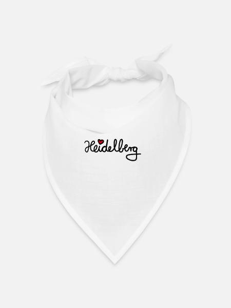 Heidelberg mit Herz - Bandana Dreieckstuch - Weiß