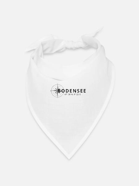 Bodensee Kompass Design - Bandana Dreieckstuch - Weiß