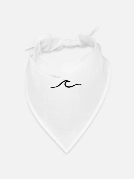 Welle wave Surfen Wasserratte Surfer - Bandana Dreieckstuch - Weiß